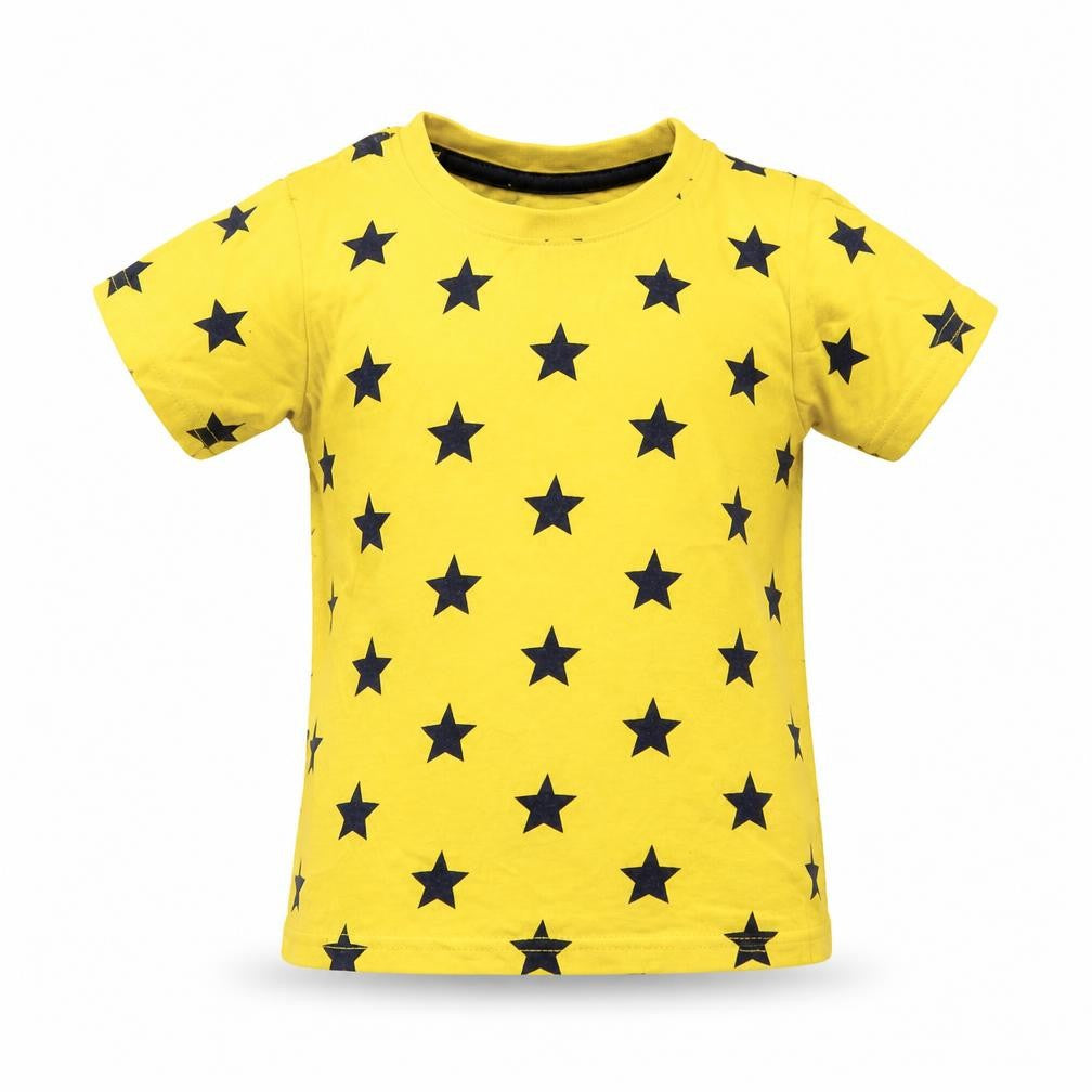 Primark Baby Yellow  Jersey Basic T-Shirt Size 12-18 Months  - Star Print