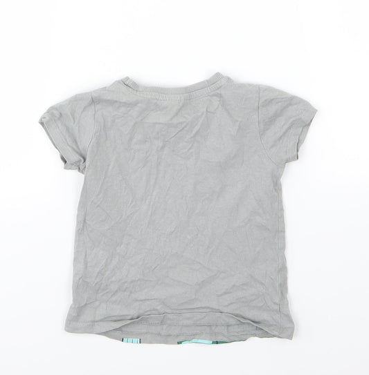 So Cute Boys Grey  Jersey Basic T-Shirt Size 12-18 Months  - Croc
