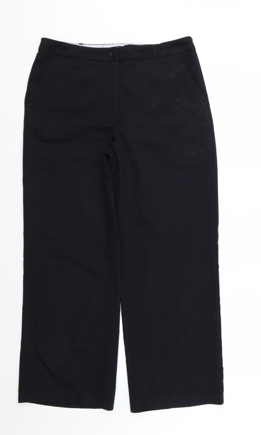 Papaya Womens Black  Rayon Trousers  Size 14 L30 in