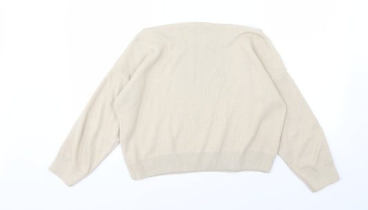 I SAW IT FIRST Womens Beige  Knit Pullover Jumper Size L