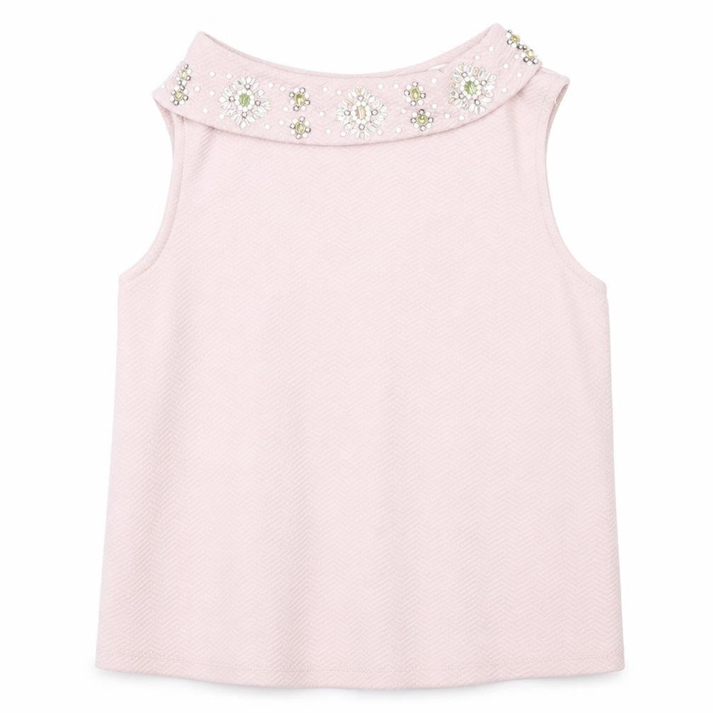 Front view of Miss Selfridge women’s pink basic t-shirt, size UK 8
