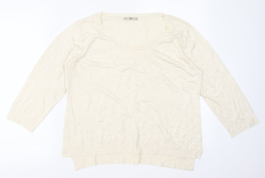 TU Womens Ivory   Pullover Sweatshirt Size 16