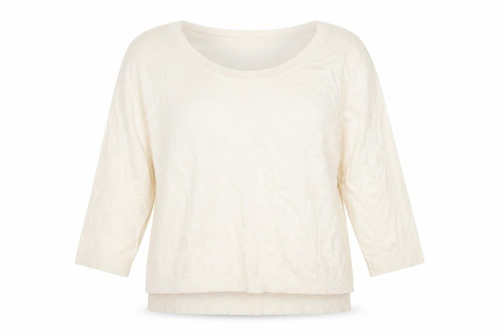 Front view of Tu women’s ivory pullover sweatshirt, size UK 16