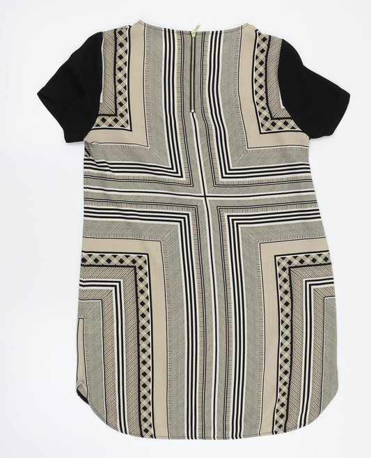 M&S Womens Gold Geometric  Basic Blouse Size 10
