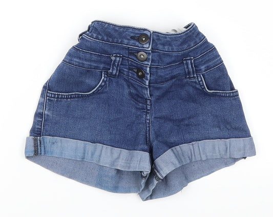 Marks and Spencer Girls Blue  Denim Mom Shorts Size 10 Years