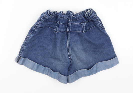 Marks and Spencer Girls Blue  Denim Mom Shorts Size 10 Years