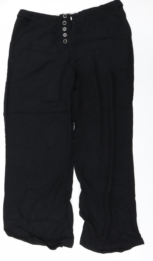 Preworn Womens Black   Trousers  Size 12 L24 in