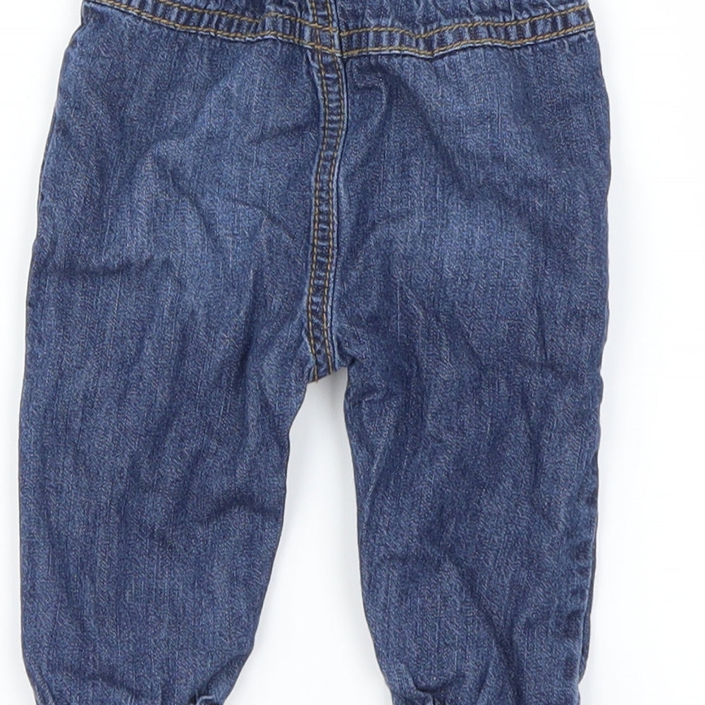 F&F Boys Blue   Cargo Trousers Size 3-6 Months