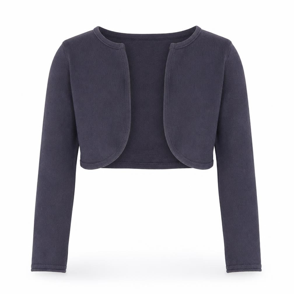 Front view of H&M girls’ blue cardigan jumper, size 10-11, years