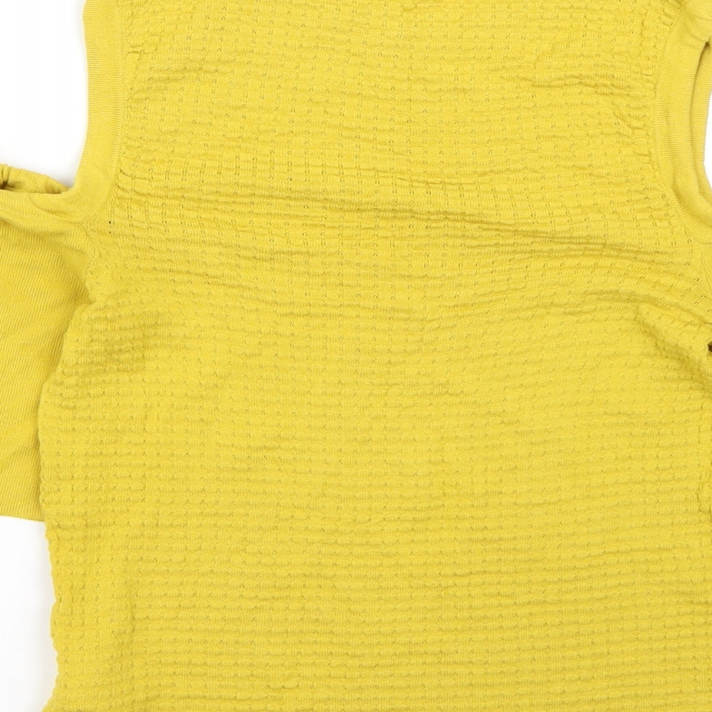 Warehouse Womens Yellow   Basic T-Shirt Size 10