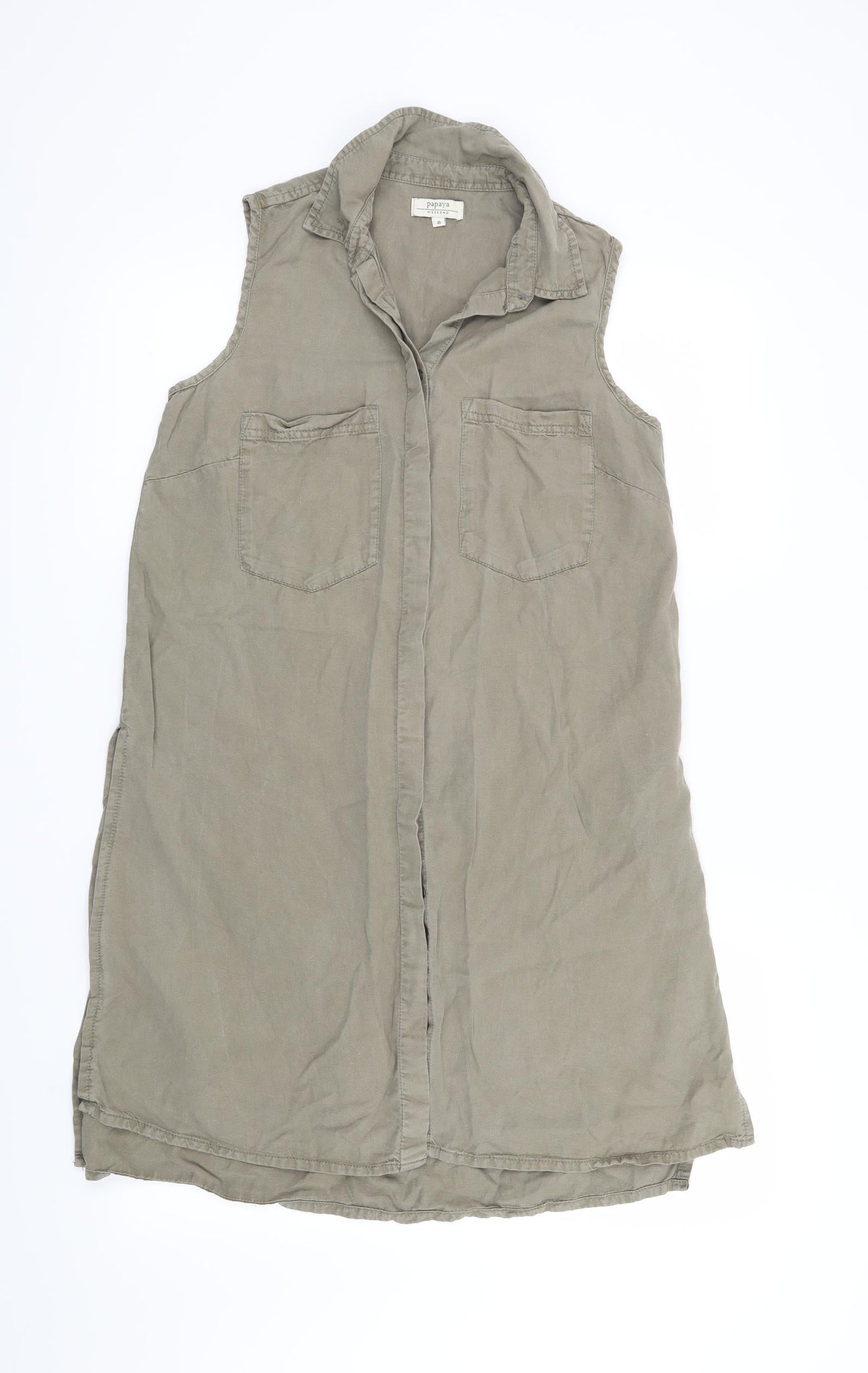 Papaya Womens Green   Basic Blouse Size 8