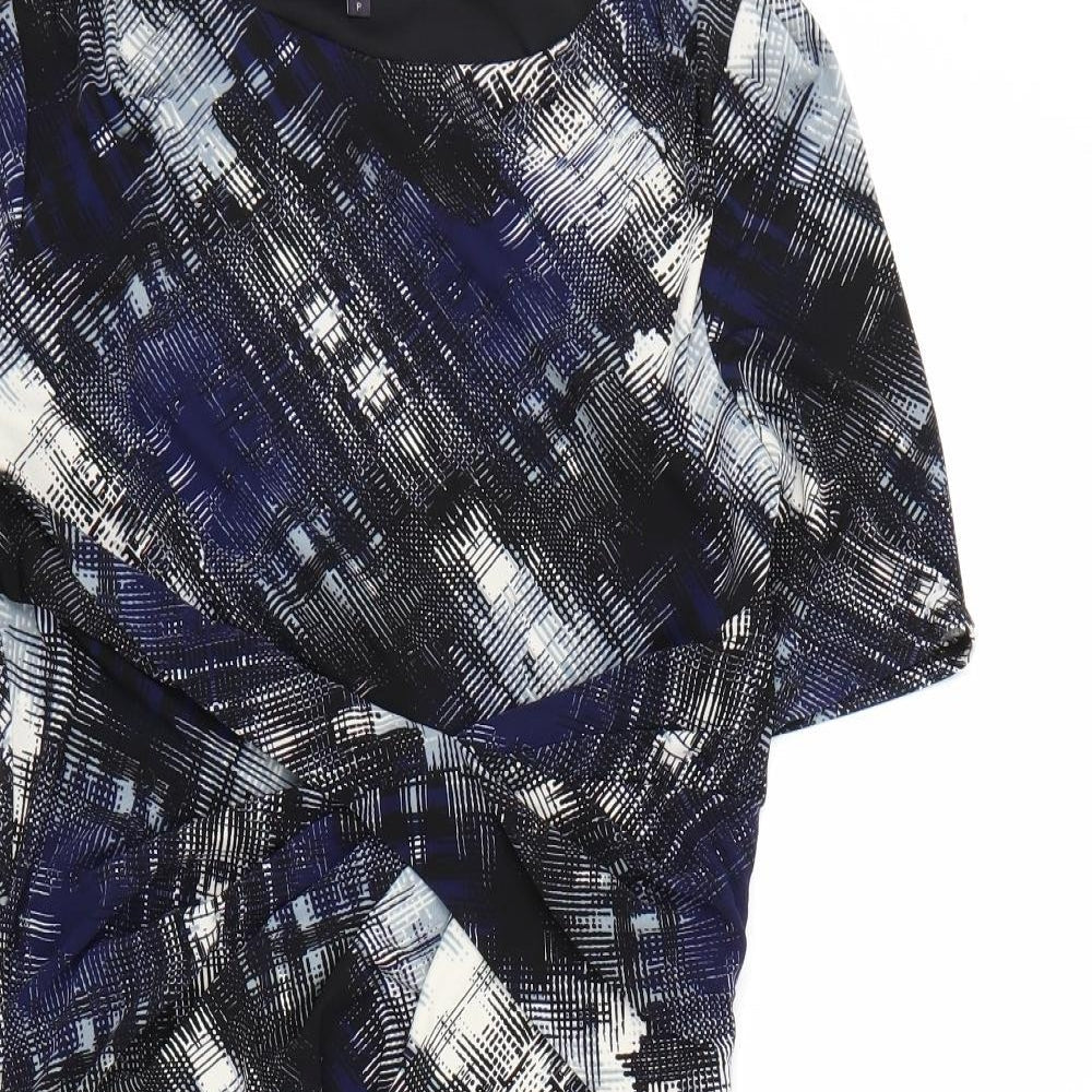 Marks and Spencer Womens Blue Geometric  A-Line  Size 8