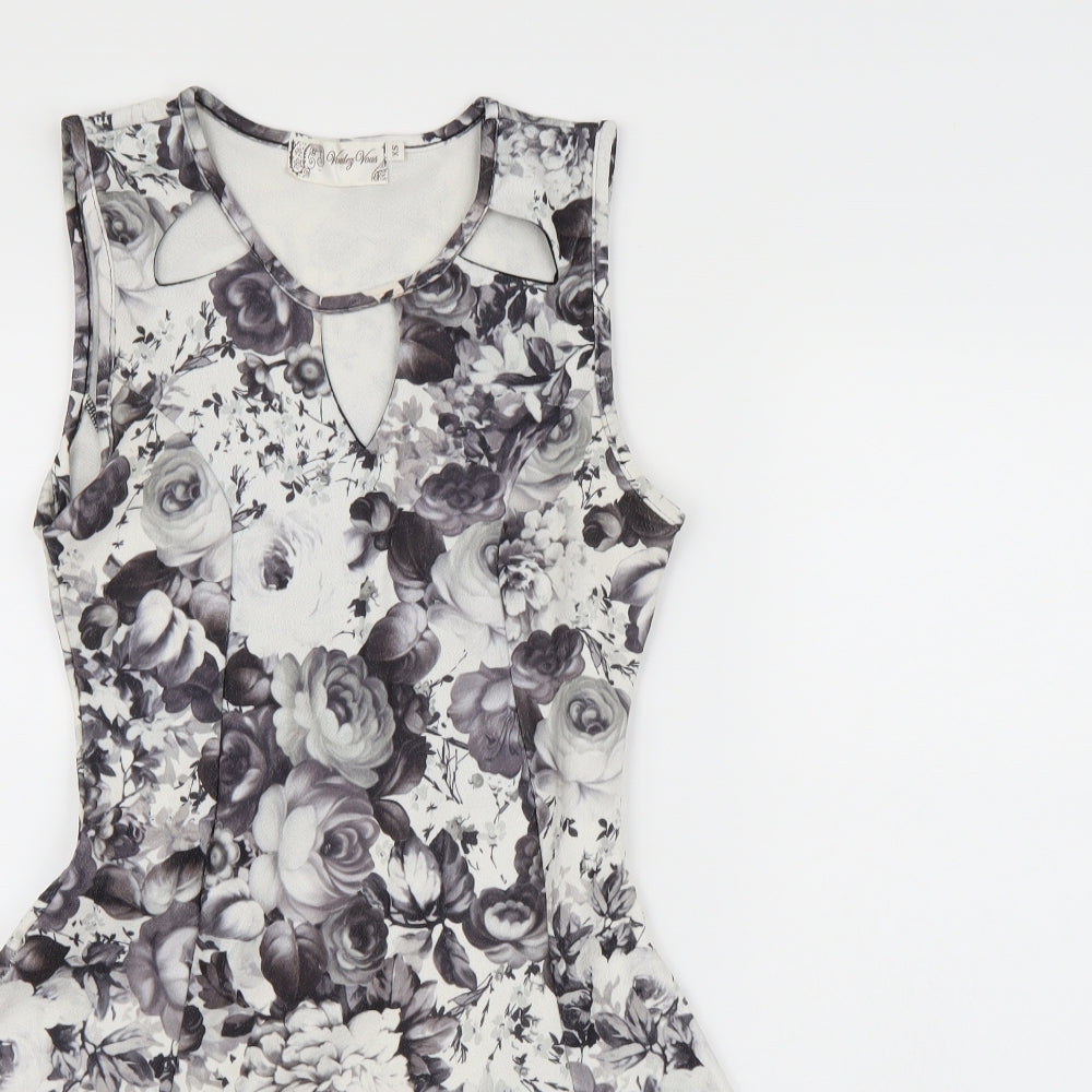 Vouley Vous Womens White Floral  A-Line  Size XS