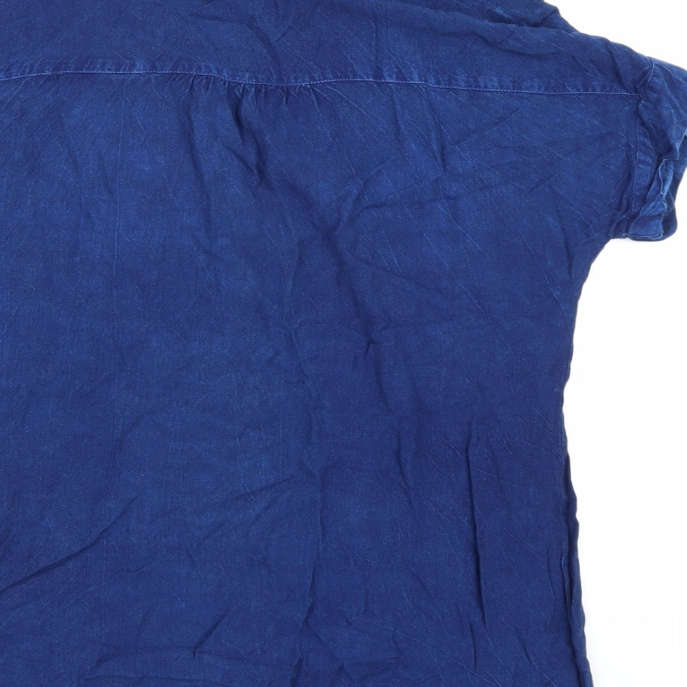 Anna Rose Womens Blue  Denim Basic T-Shirt Size 14