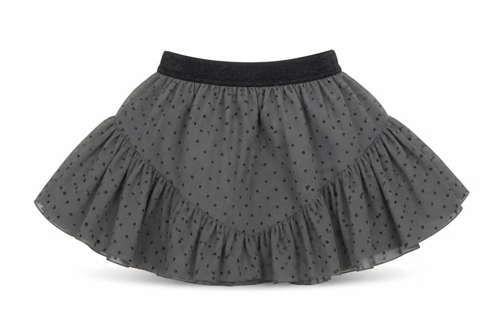 Front view of Marks & Spencer girls’ green polka dot mini skirt, size 6-7, years