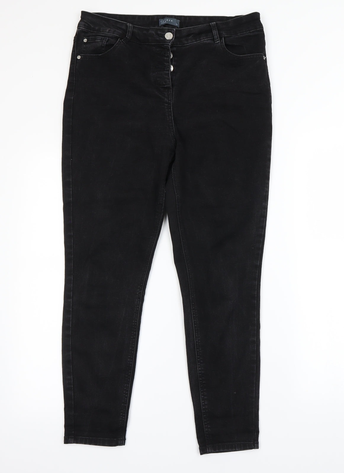 Papaya Womens Black   Straight Jeans Size 14 L26 in