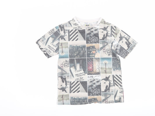 &us Boys Grey   Basic T-Shirt Size 10 Years  - graphic