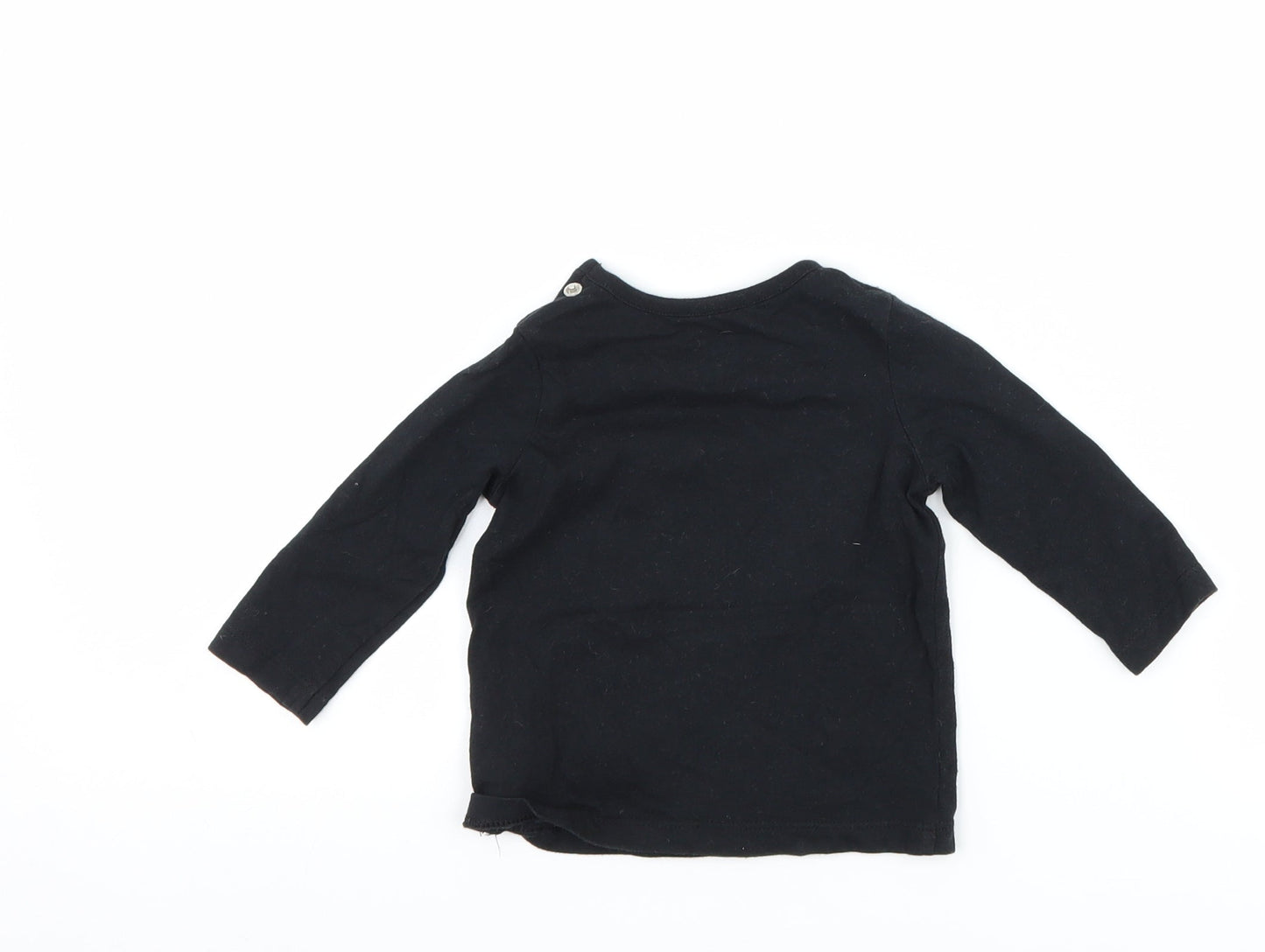 F&F Boys Black   Basic T-Shirt Size 0-3 Months  - DInosaur