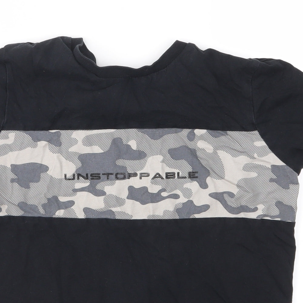 George Boys Black Camouflage  Basic T-Shirt Size 8-9 Years
