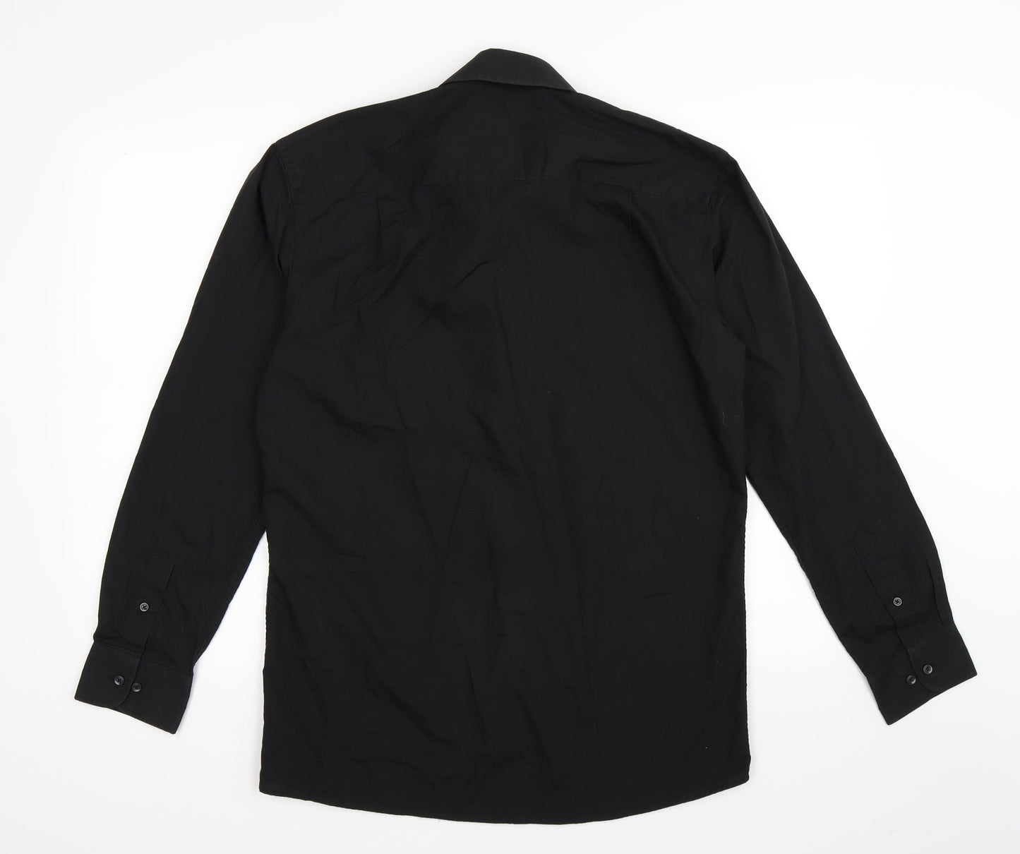 George Mens Black    Button-Up Size 15