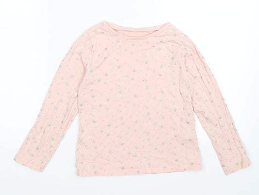 George Girls Pink Polka Dot  Basic T-Shirt Size 6-7 Years  - STARS