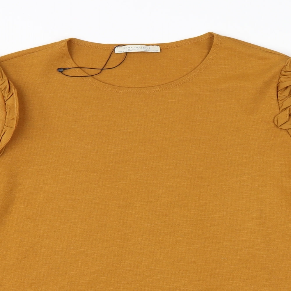 Zara Womens Orange   Basic T-Shirt Size M