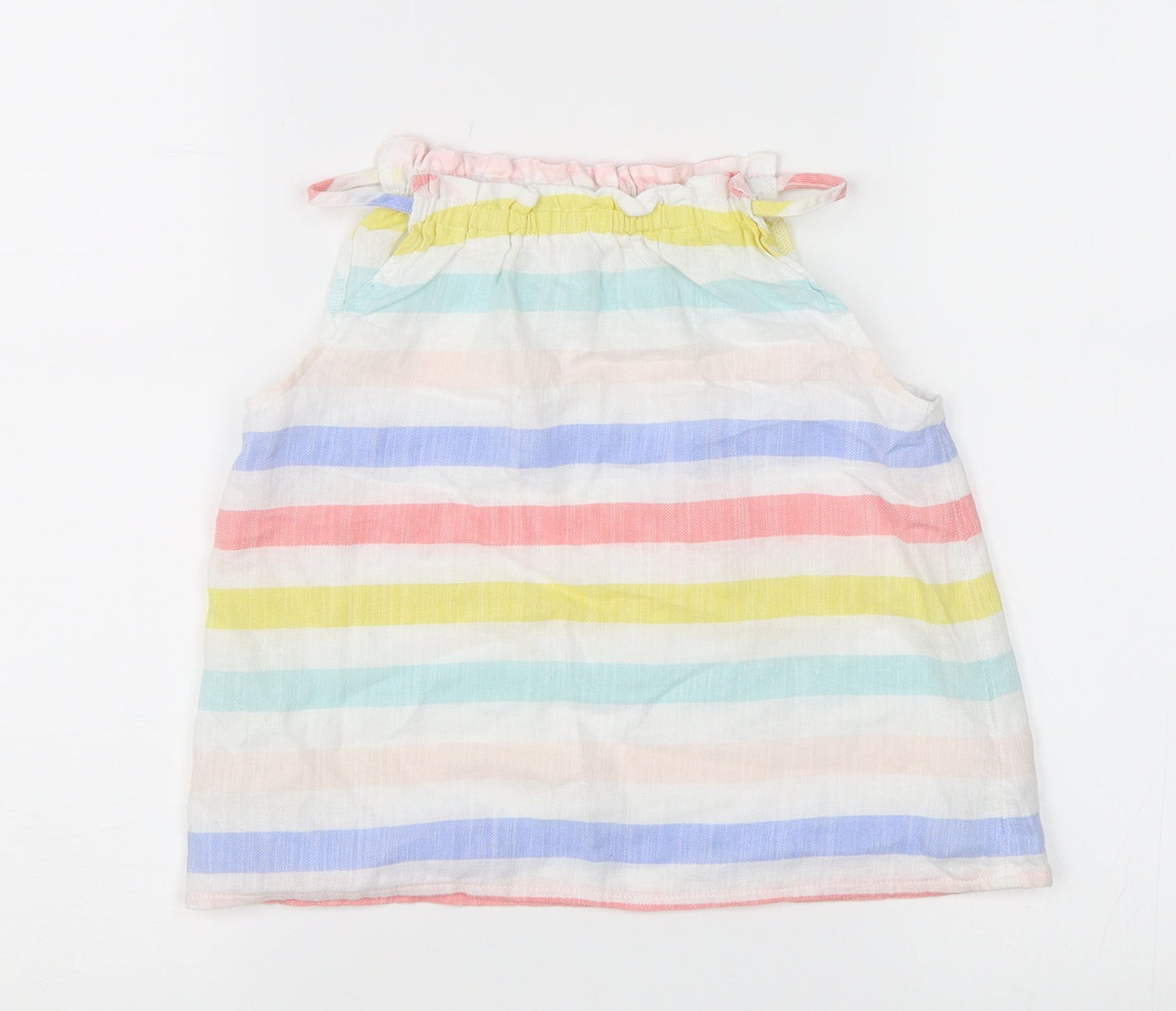 Nutmeg Girls Multicoloured Striped  Basic Tank Size 9-10 Years