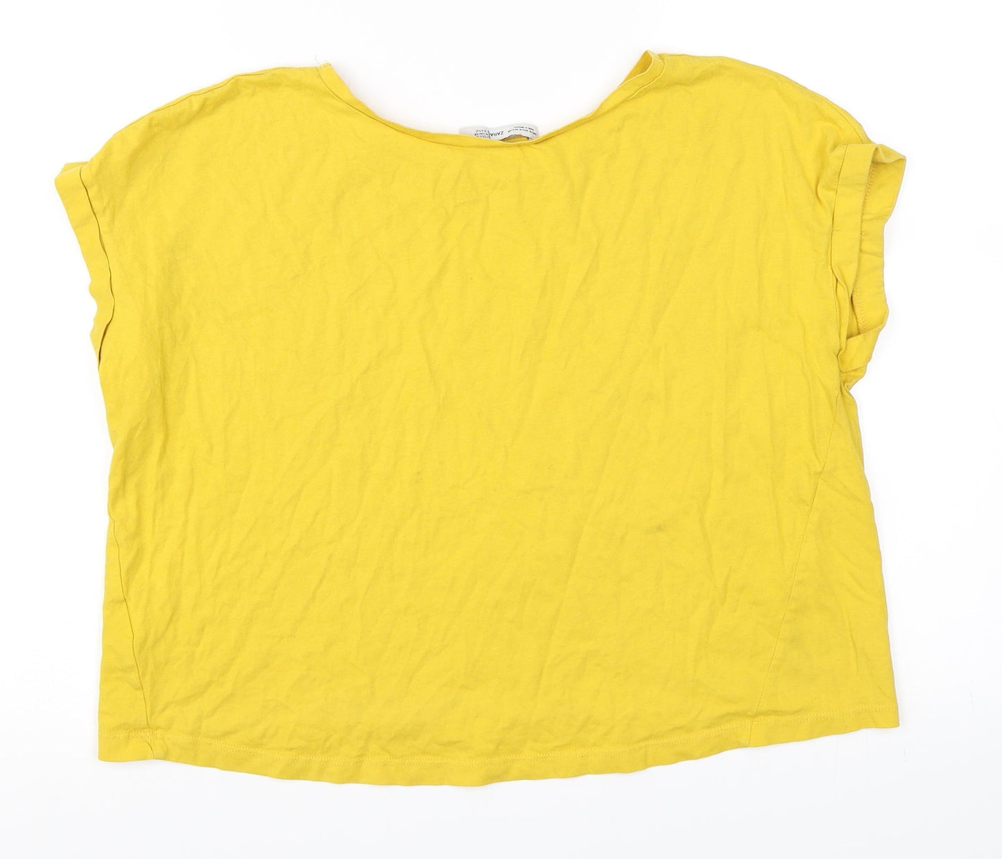 Zara Womens Yellow   Basic T-Shirt Size M