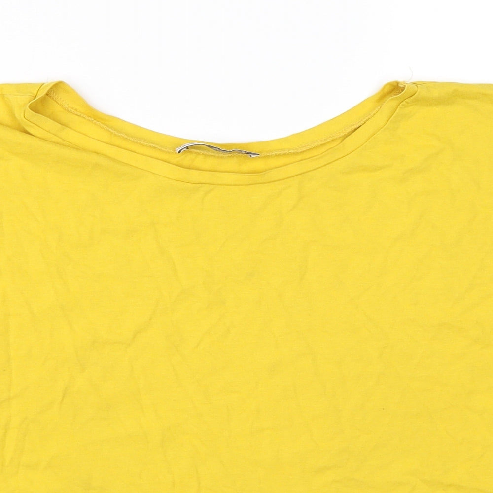 Zara Womens Yellow   Basic T-Shirt Size M