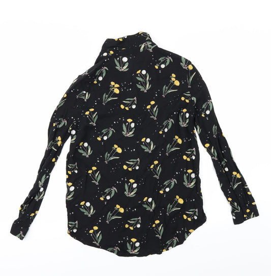 Divided by H&M Womens Black Floral  Basic  Size 8