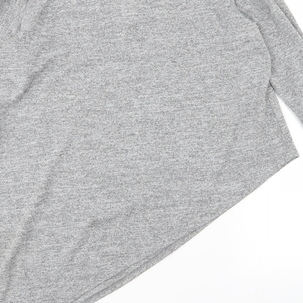 Ayanapa Womens Grey  Jersey Basic T-Shirt Size 12  - Aysemmetrical Hem