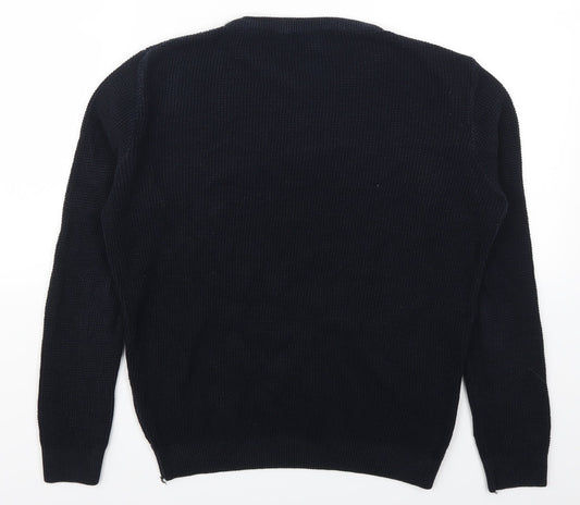 River Island Mens Blue   Henley Jumper Size S