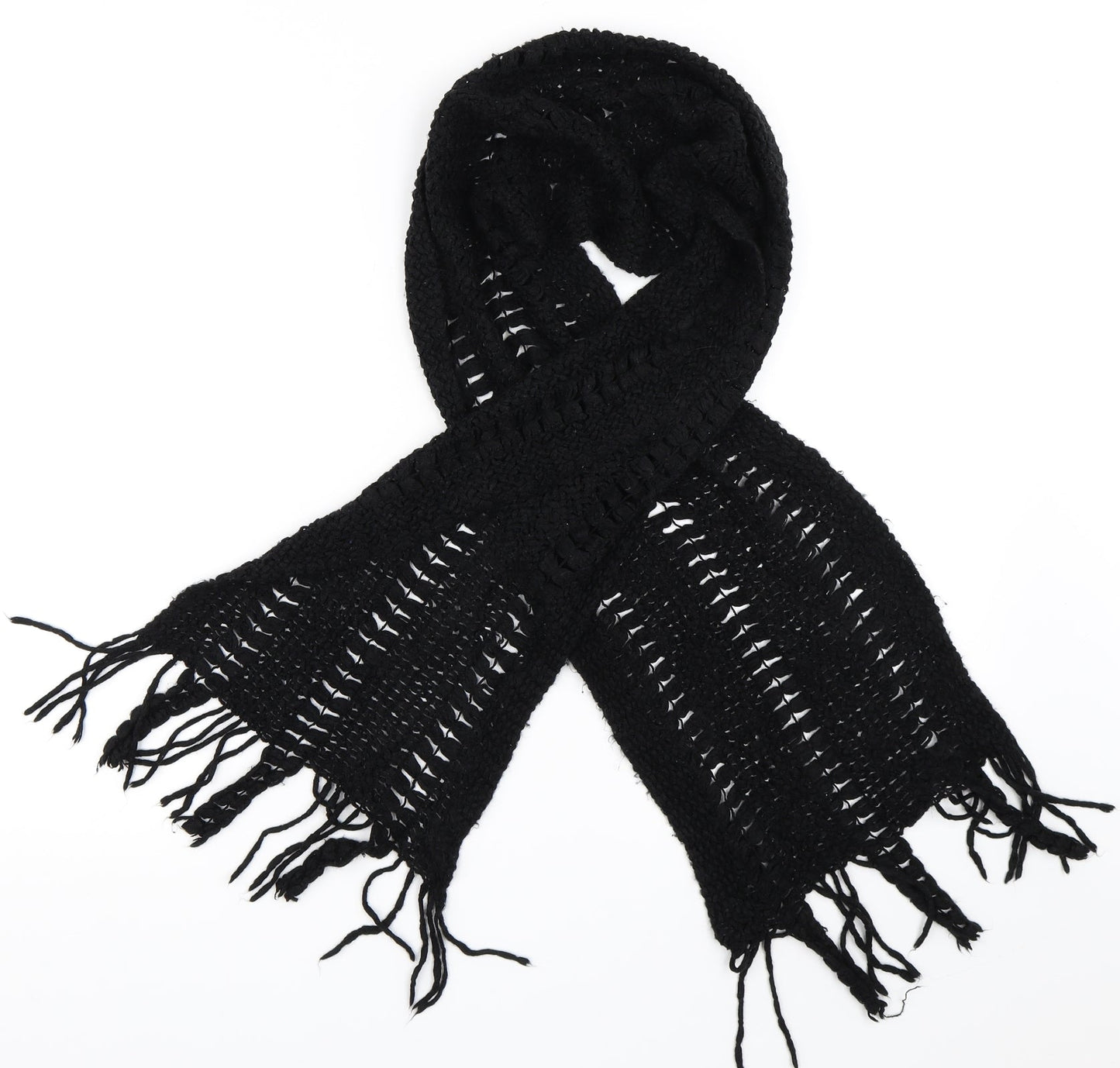 Preworn Womens Black    Scarf