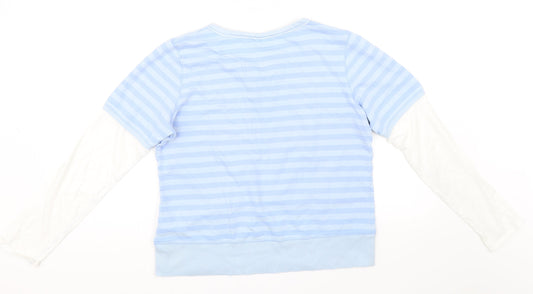Marks and Spencer Womens Blue Striped  Pullover Jumper Size 14
