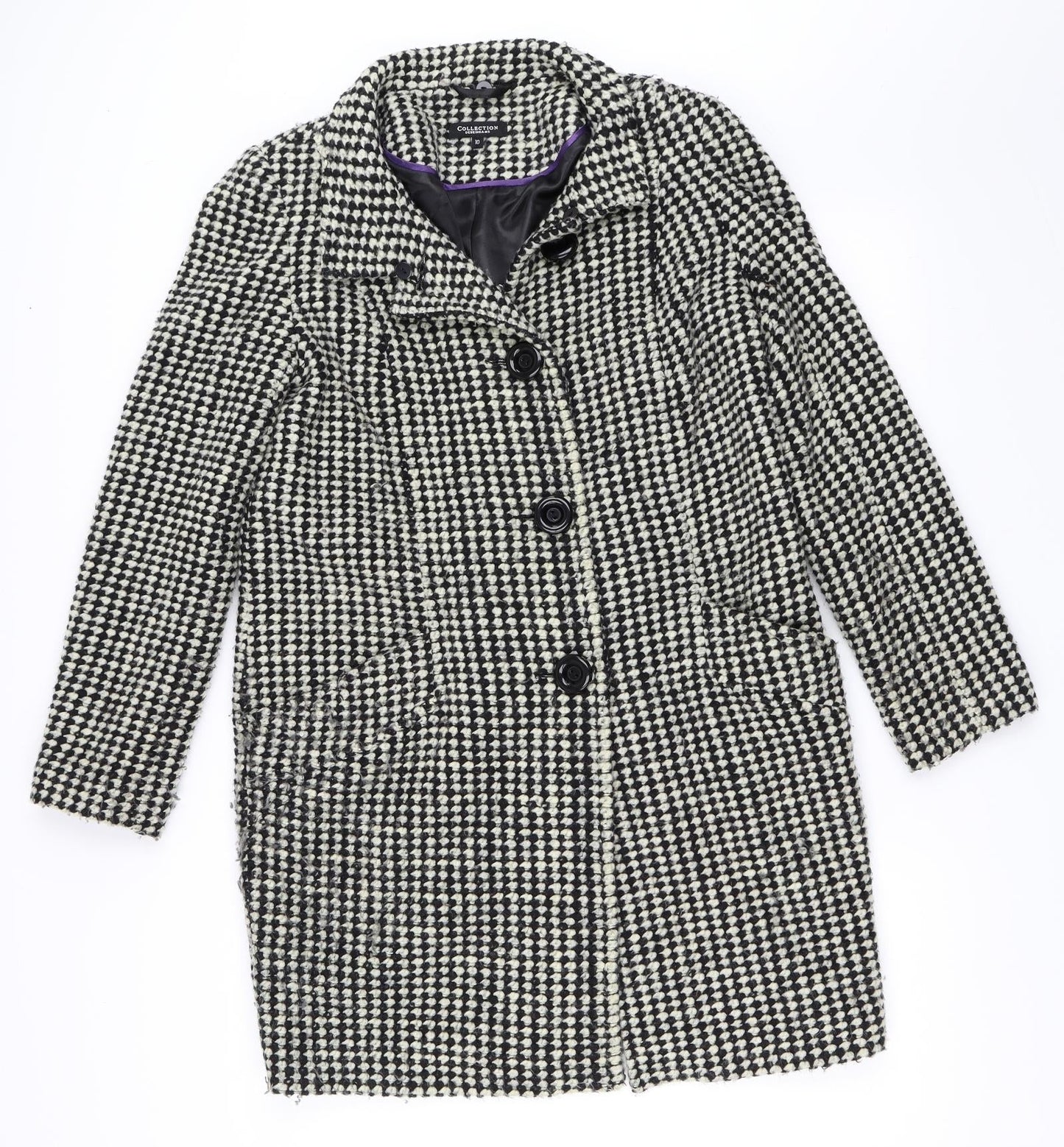 Debenhams Womens Black   Overcoat Coat Size 10