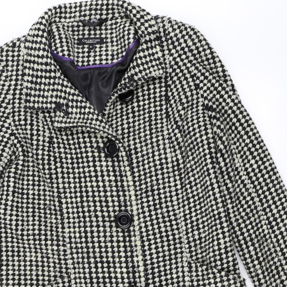 Debenhams Womens Black   Overcoat Coat Size 10