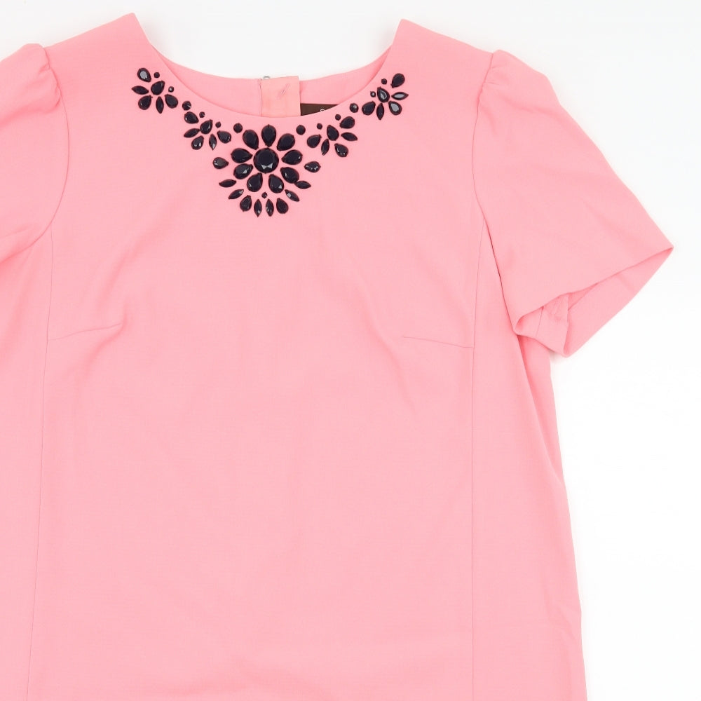 Savoir Womens Pink   A-Line  Size 16  - Embelished Neckline