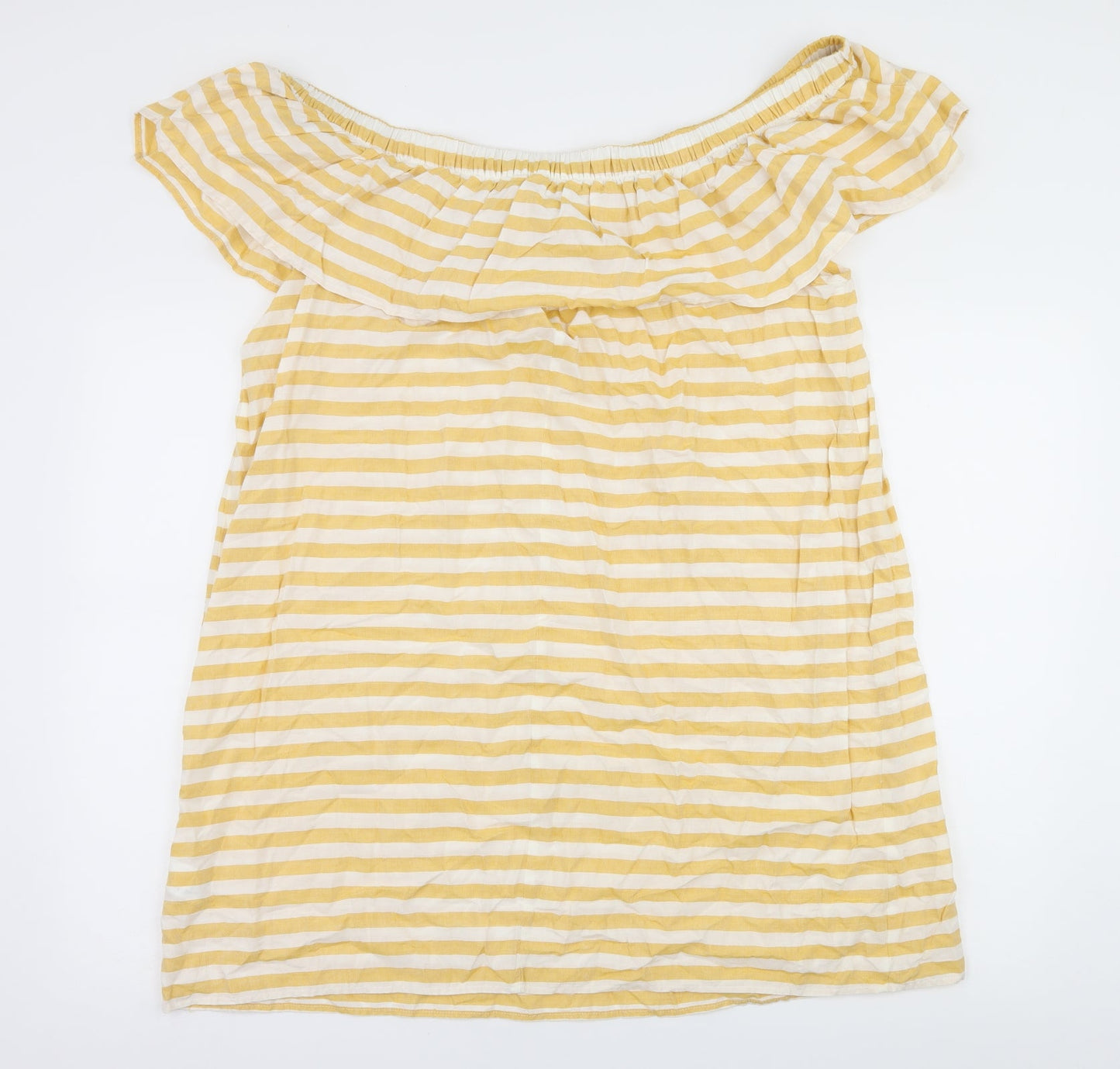 Papaya Womens Yellow Striped Jersey A-Line  Size 16