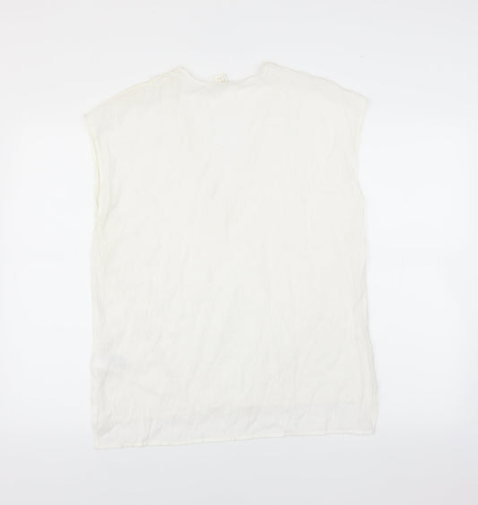 H&M Womens White   Basic Blouse Size 16
