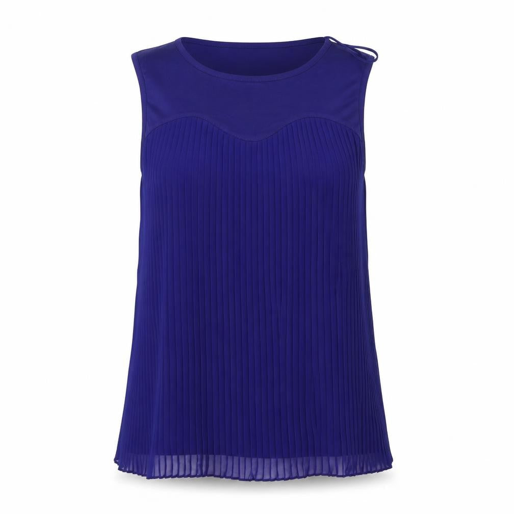 Front view of Dunes women’s blue blouse, size UK 12