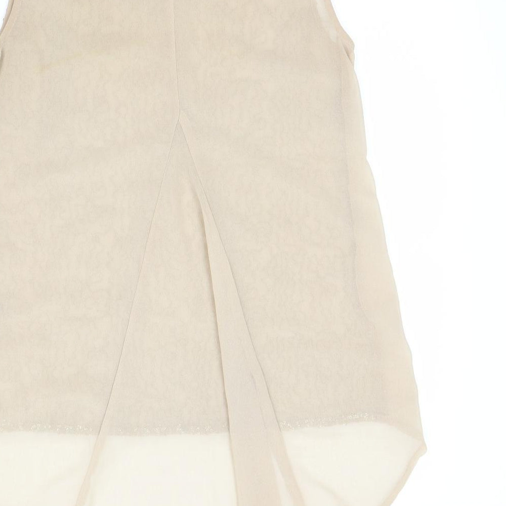 Ribbon Womens Beige   Basic Blouse Size 8