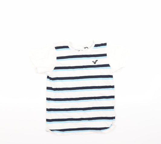 Voi Boys White Striped  Basic T-Shirt Size 7-8 Years