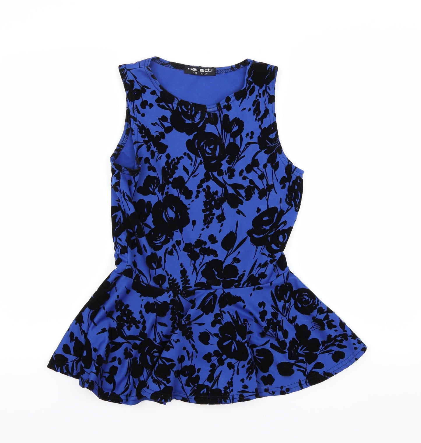 Select Womens Blue Floral  Tunic Blouse Size 10