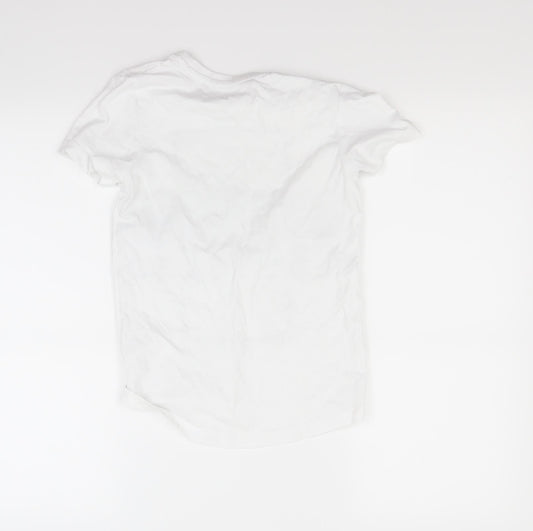 Nutmeg Girls White   Basic T-Shirt Size 8-9 Years