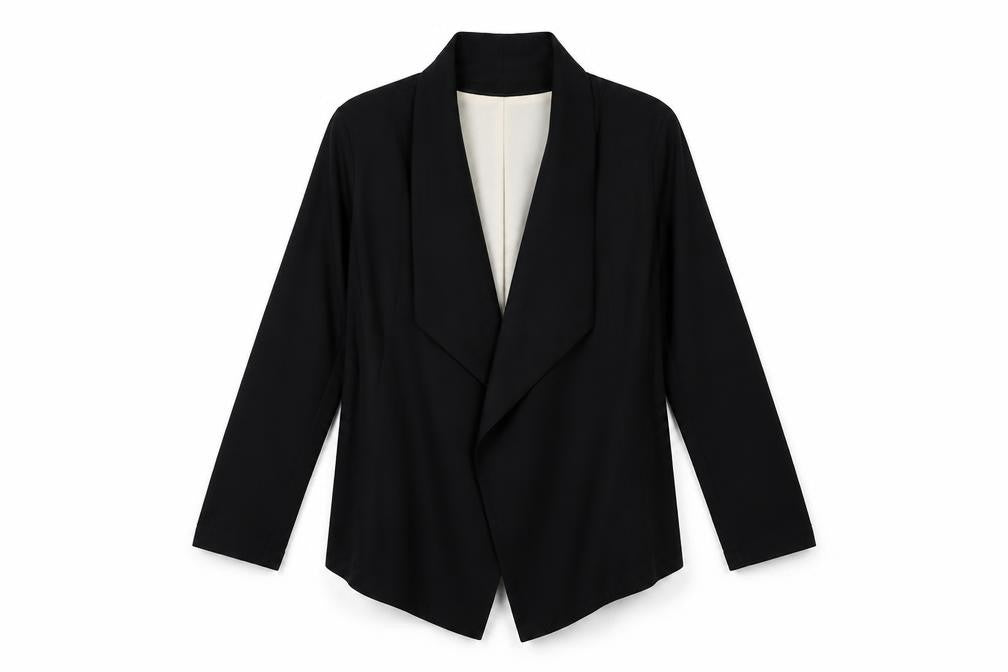 Front view of New Look women’s black jacket blazer, size UK 8