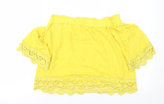Select Womens Yellow   Basic T-Shirt Size 12