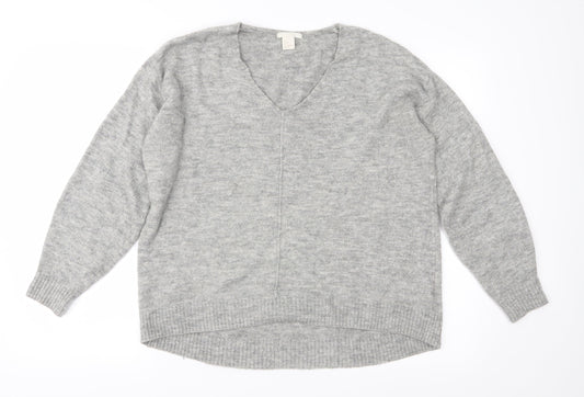 H&M Womens Grey  Knit Pullover Jumper Size S