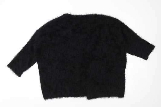 H&M Womens Black  Knit Cardigan Jumper Size M