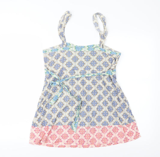 NEXT Womens Blue Geometric  Basic Blouse Size 12