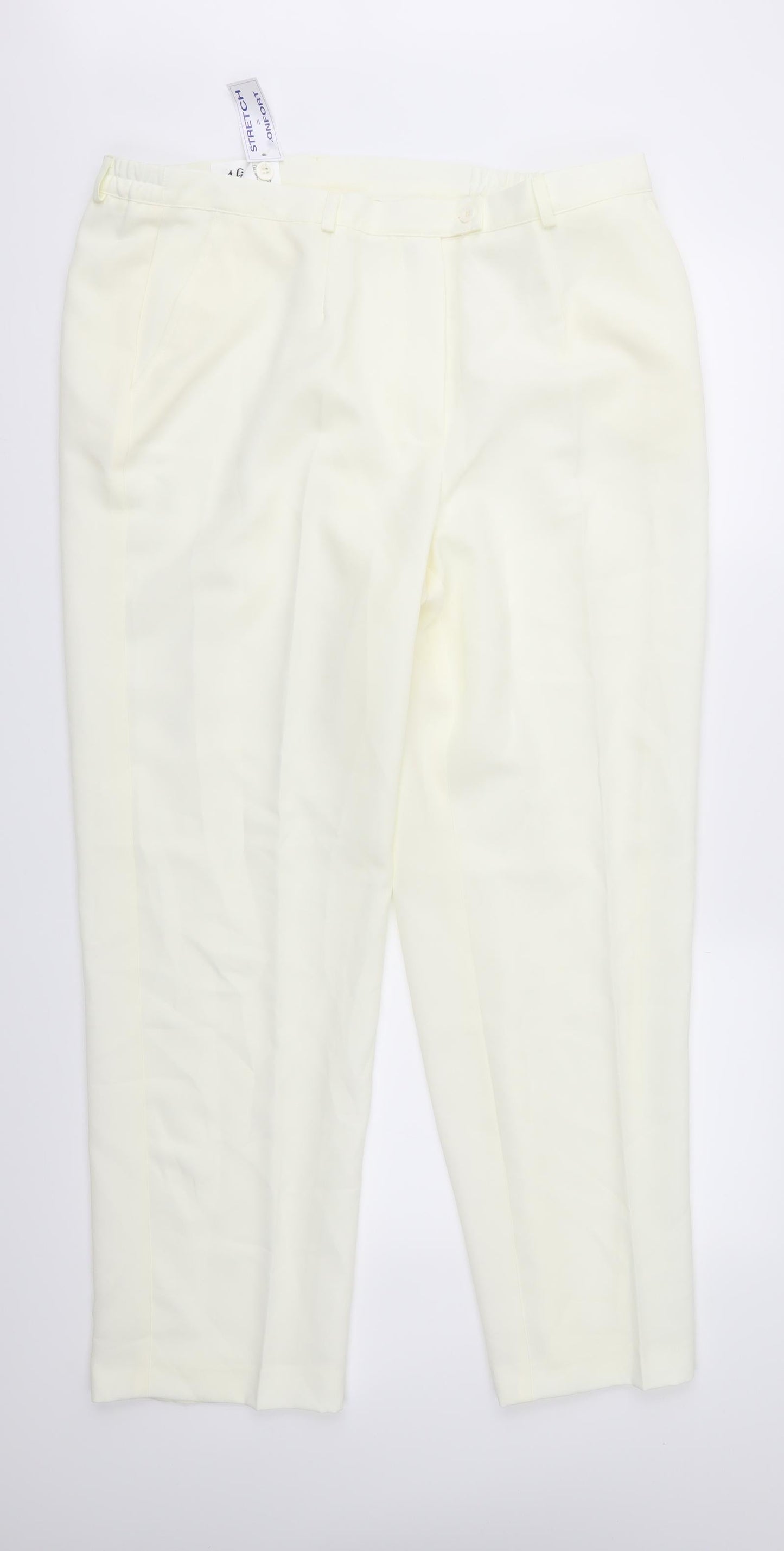Afibel Womens Ivory   Trousers  Size 18 L28 in